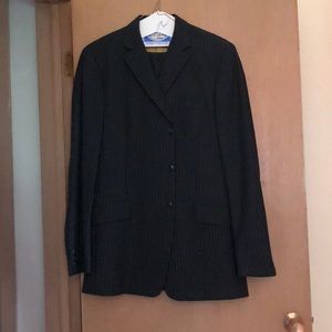 Men’s black pinstriped suit